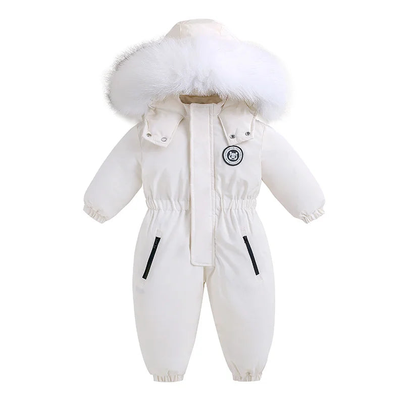 -30 Winter Ski Suit Plus Velvet Baby Jumpsuit Boy Overalls Warm Kids toddler girl Clothes Children Clothing coat infant overcoat