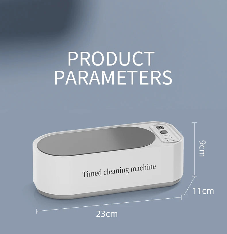 Ultrasonic Glasses Cleaner, 50KHz Contact Lens Cleaner, Household Timer Jewelry Toothbrush Cleaner, Brush Dentures, New MIJIA