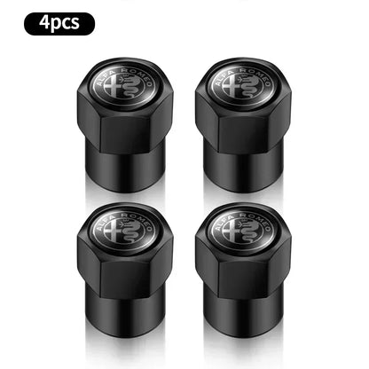 4Pcs Metal Car Wheel Tire Air Valve Caps Stem Covers For Alfa Romeo Mito Brera 147 Giulietta 159 156 Stelvio Sportiva Giulia