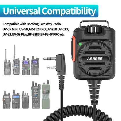 Baofeng AR-152 Tactical Remote Speaker Mic K Plug 2 Pin Volume Adjustable For AR-152 UV-5R UV-25 PRO Walkie Talkie Two Way Radio