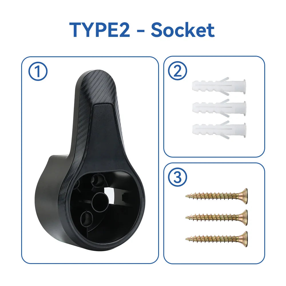 IPENGEN EV Charger Plug Holder for Electric Vehicle Type 2/Type 1/GBT Charging Cable Plug Stand Extra Protection Wallbox