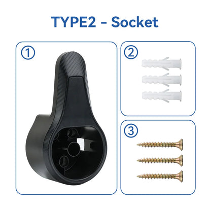 IPENGEN EV Charger Plug Holder for Electric Vehicle Type 2/Type 1/GBT Charging Cable Plug Stand Extra Protection Wallbox