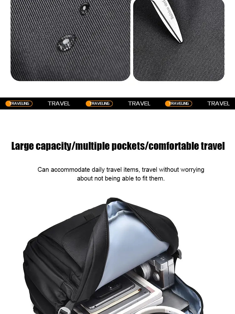 A Multi-layer Waterproof and Stylish Oxford Backpack, Large-capacity Simple Commuter Out-of-town Student Backpack