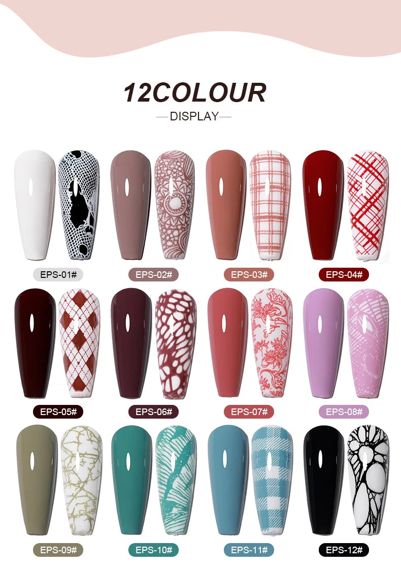 AS Esmalte de uñas de estampado de 5ml, colores, barniz de impresión de uñas para placa de estampado, lacas de impresión en blanco y negro, no kit