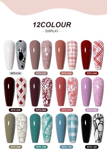 AS Esmalte de uñas de estampado de 5ml, colores, barniz de impresión de uñas para placa de estampado, lacas de impresión en blanco y negro, no kit