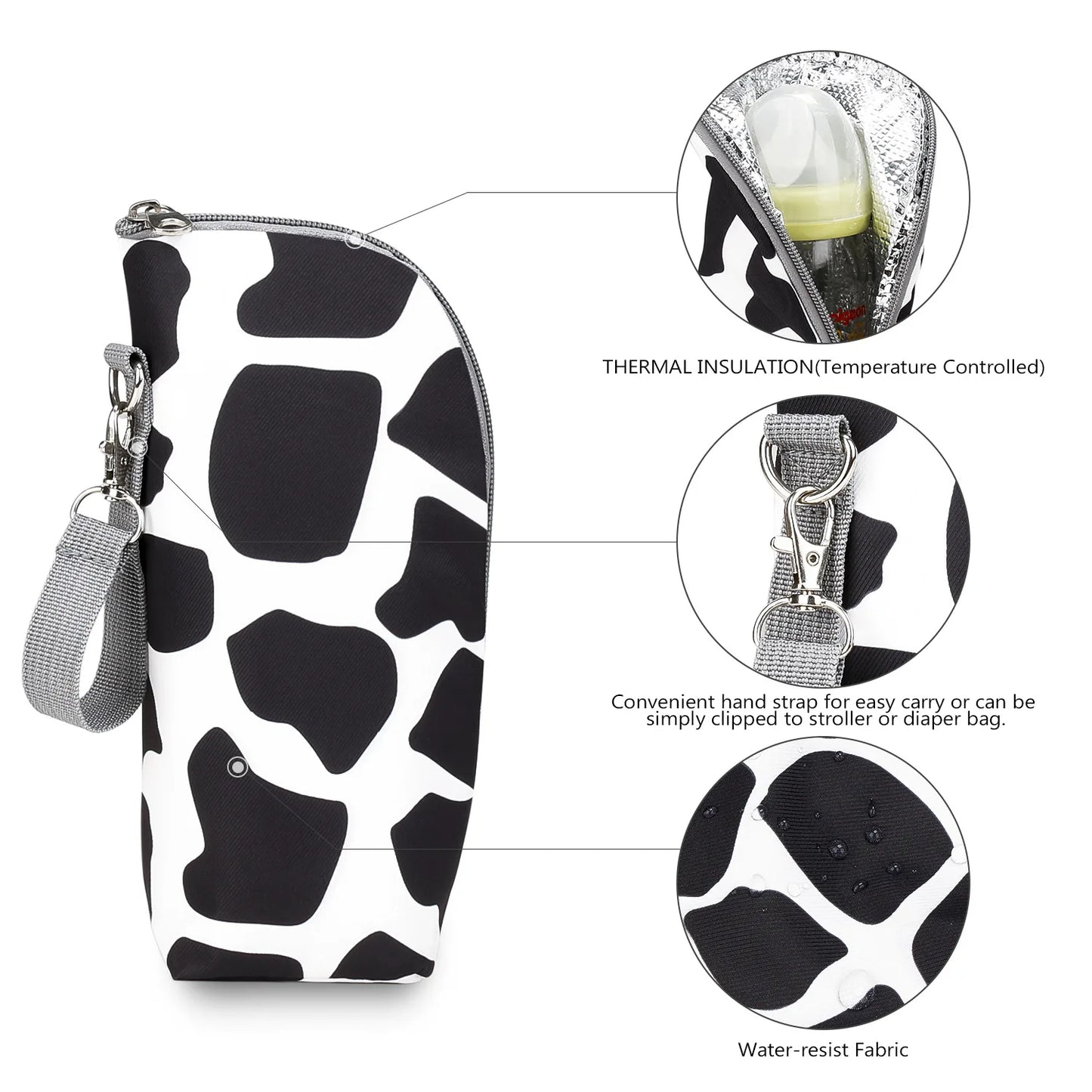 Baby Bottle Bag Portable Mother Feeding Bottle Warmer Baby Feeding Aluminum Mold Insulation Outing Stroller Hanging Bag