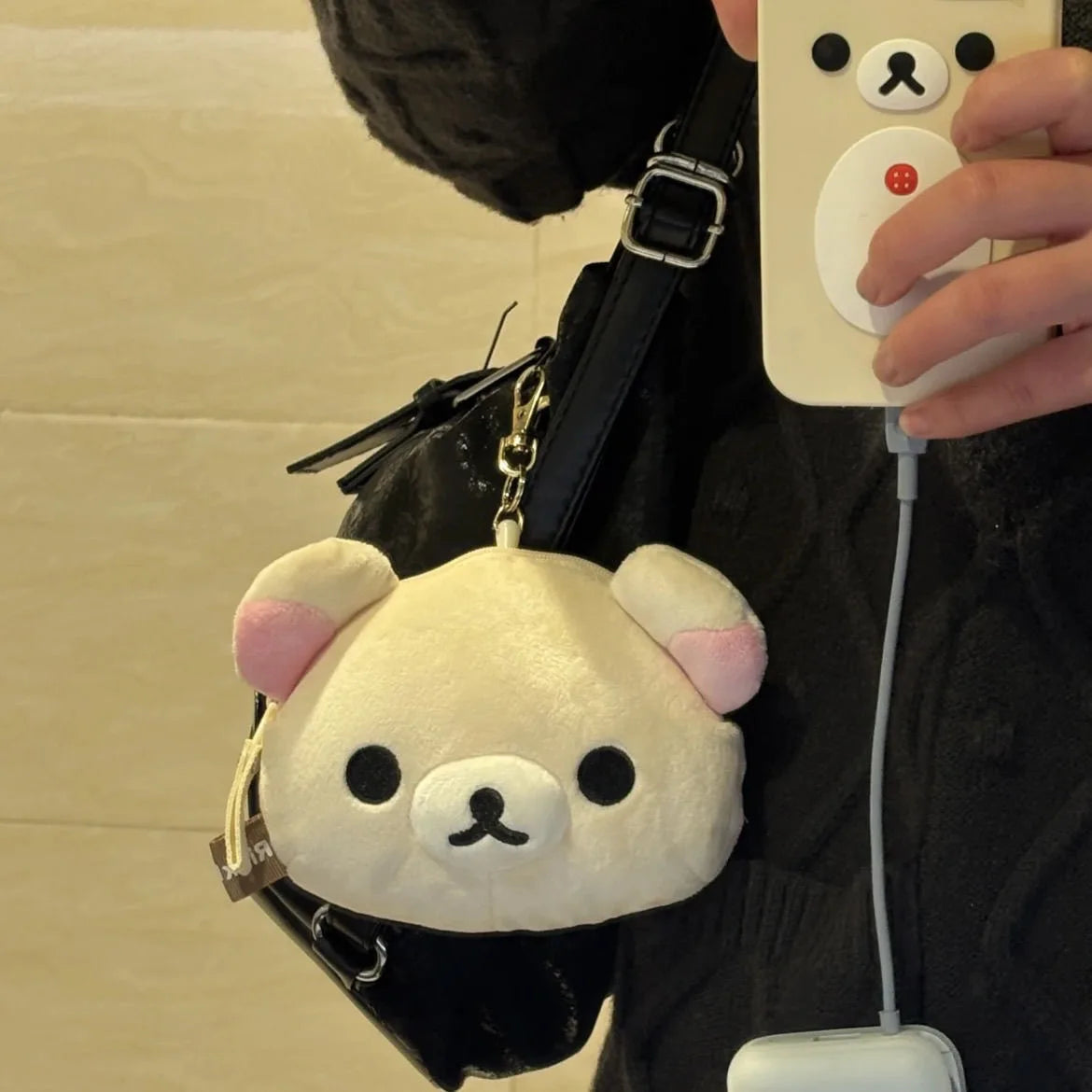 Hot Sale Anime Rilakkuma Expansion Wallet Purse Cartoon Bear Face Small Short Wallets Girls Cute Purses Money Clips Bag Toy gift