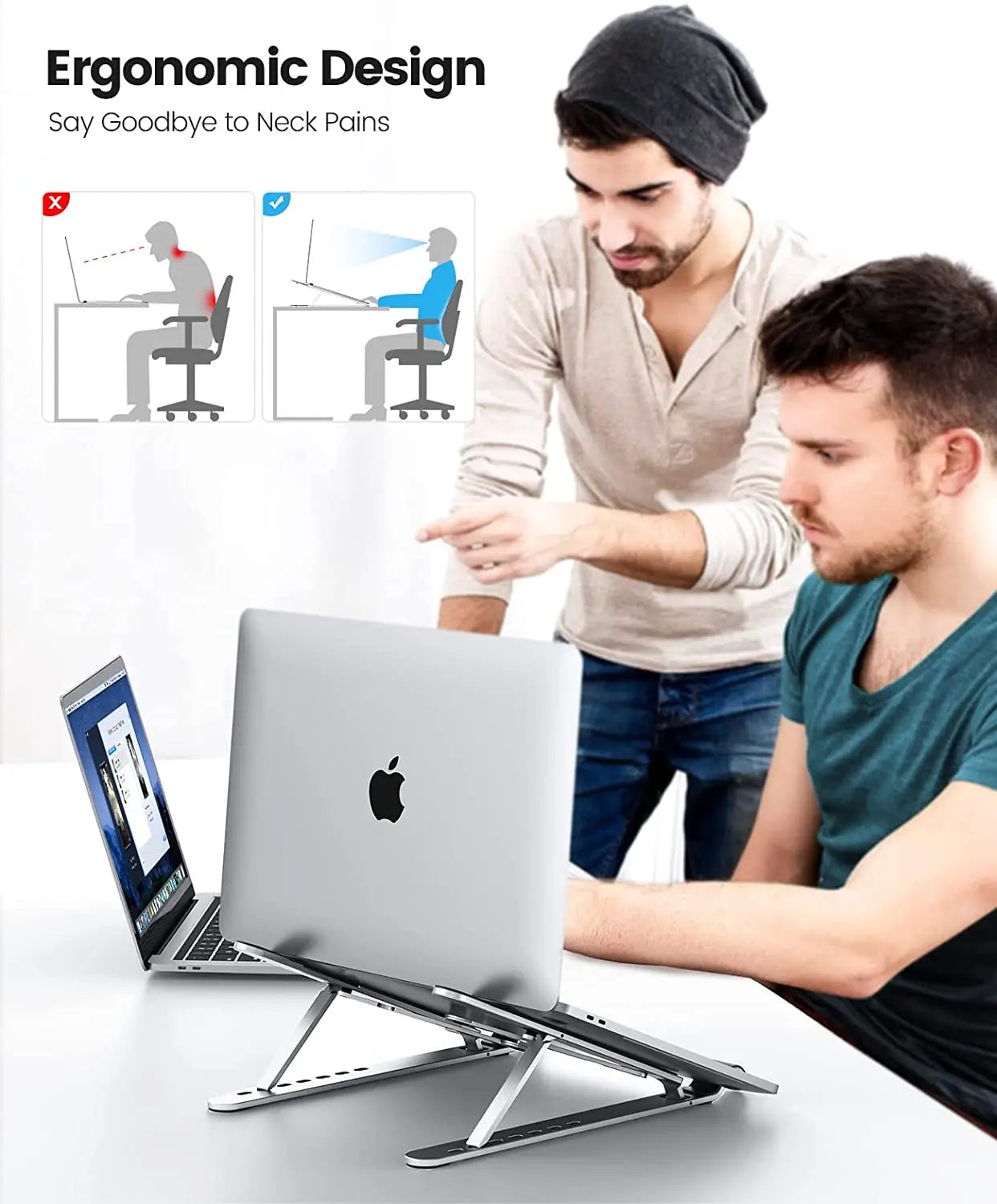 ORICO Foldable Laptop Stand Holder Riser Portable Adjustable Aluminum Notebook Stand Computer Stand 7 Angles for MacBook Tablets