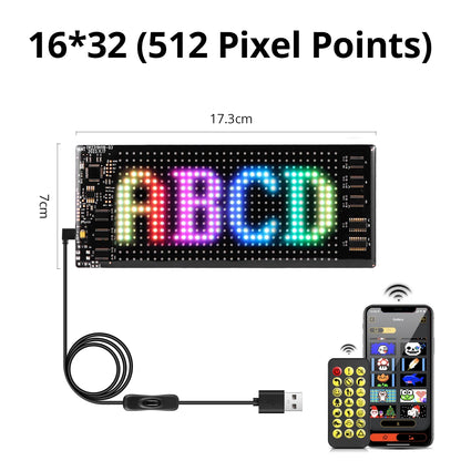 Car Decor Advertising Logo Lights Outdoor LED Matrix Pixel Scrolling Screen DIY Customize Patterns, Animations, Text Warning Light