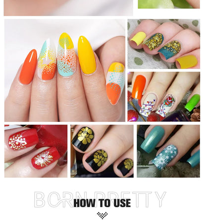 BORN PRETTY 10ml 25 Colors Nail Stamping Polish Nail Art Varnish with Peel Off Nail Latex Black White Colorful Stamp Polish