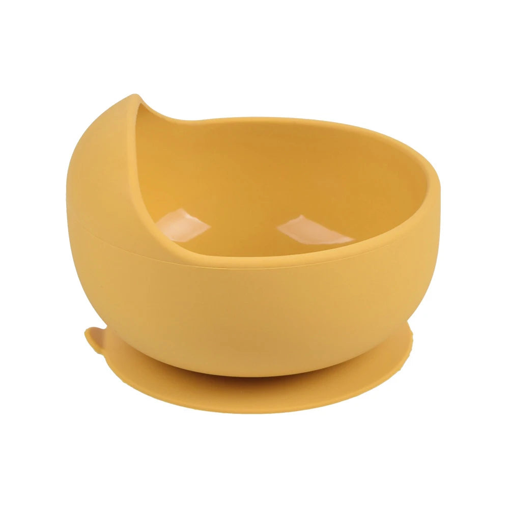 28Colors Baby Silicone Suction Bowls for Kids Waterproof Baby Feeding Tableware Spoon Children Dishes Kitchenware Infant Plates