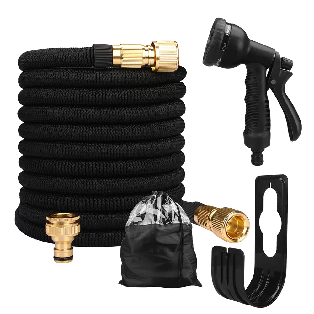 Garden Water Hose Expandable Double Metal Connector High Pressure PVC Reel Magic Water Pipes for Garden Farm Irrigation Car Wash