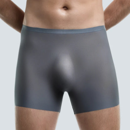 Men's Underwear, Men's 3D Stamping Ice Silk Boxers, Seamless Thin Boxers, Lengthened Sports Summer Shorts