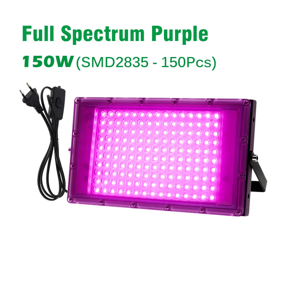 AC220V LED Plant Grow Light 50W/100W Phyto Lamp Full Spectrum Growing Lights with Bracket Adjustable Tripod for Seeds Veg Flower