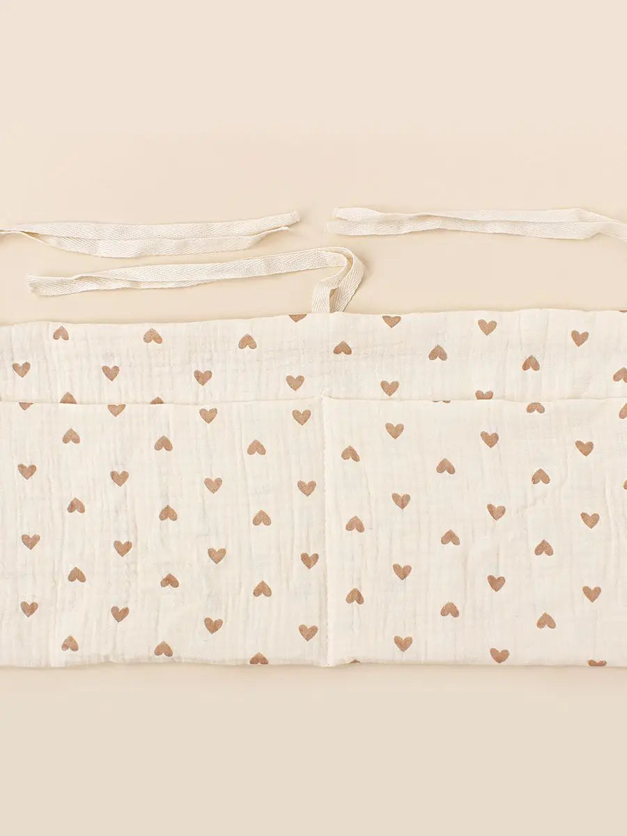 100% Cotton Baby Crib Storage Bag Multifunctional Newborn Bed Headboard Organizer For Kids Baby Bedding Diaper Bag