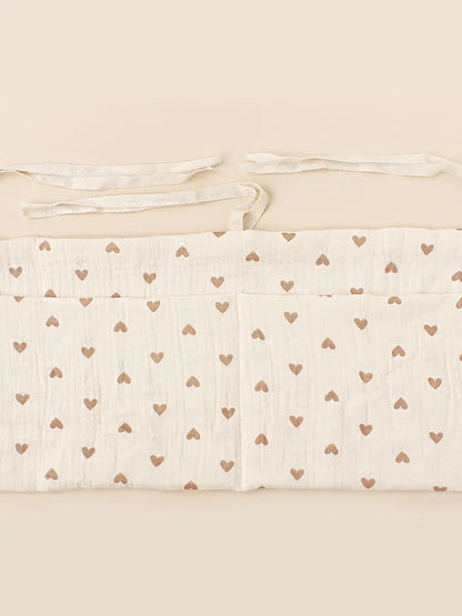 100% Cotton Baby Crib Storage Bag Multifunctional Newborn Bed Headboard Organizer For Kids Baby Bedding Diaper Bag