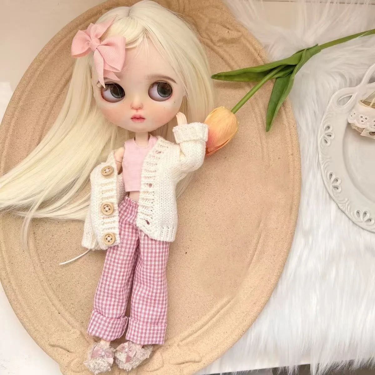 Fashion 1/6 Blythe Doll Clothes Sweater Set Barbir Doll Replace Clothes Ob24 Doll Outfit Accessories No Socks