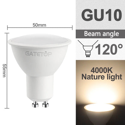 8pcs, Led Bulb Lamps, GU10, AC 220V 110V Light Spot Real Power, 3W 5W 6W 7W 8W 9W Warm White Cold White Lampada for Home LEDs Lamp