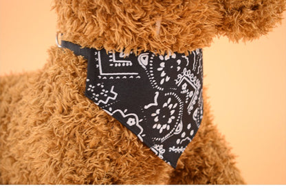 Pet Triangle Scarf, Cat Dog Saliva Towel, Printed Pets Dog Collar, Adjustable Strap, Kitten Puppy Saliva Neckerchief, Pet Supplies
