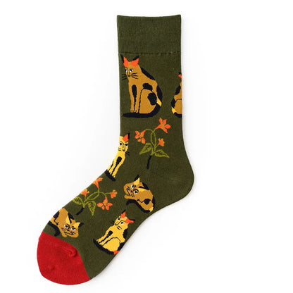 New cotton socks high-quality men's and women's British style casual Harajuku fashion novelty literary couple sexy socks