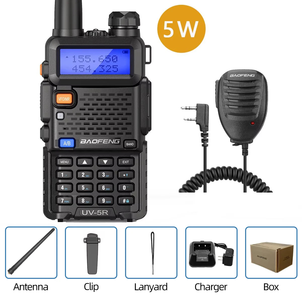 Walkie Talkie, UV 5R 5W 8W Dual Band Ham Two Way Radio, Vhf Uhf FM Radio, Handheld Transceiver, Hunting 16KM, BAOFENG