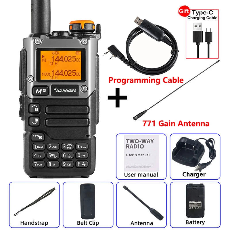 Quansheng UV K5 (8) Walkie Talkie Am Fm Radio de Dos Vías Estación Conmutadora Set Inalámbrico de Radioaficionado Receptor de Largo Alcance Quansheng UV-K6