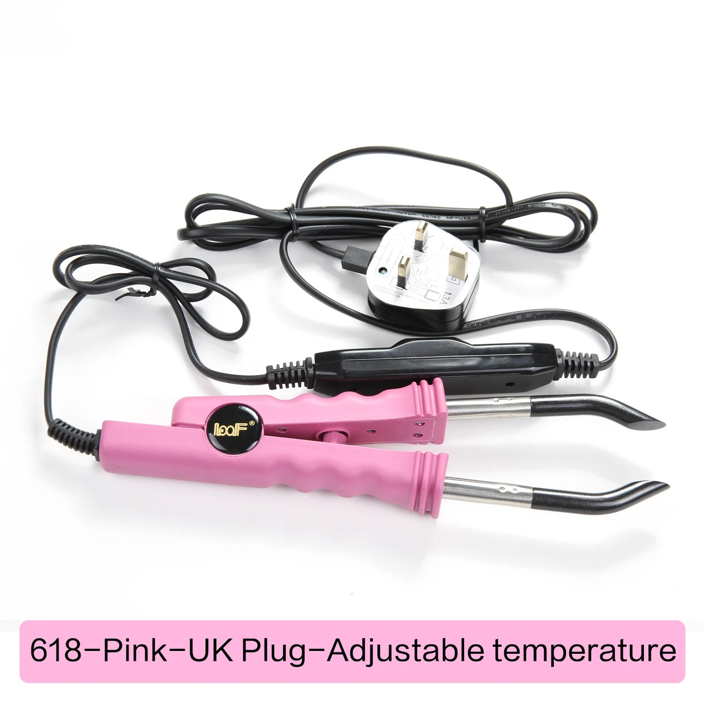 Herramienta profesional para extensiones de cabello Conector de cabello Fusión de hierro caliente Conector Temperatura ajustable Herramienta de fusión Enchufe UK/US/EU