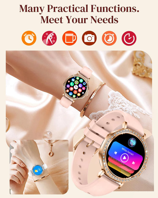 2026 Ultra Thin Women Smart Watch Screen Always Display Time Sports Bracelet Bluetooth Call Fashion Smartwatch Ladies Best Gift