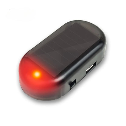 Car Alarm Light Car Solar Power Simulated Dummy Alarm Warning Anti-Theft LED Flashing Security Light with USB Port