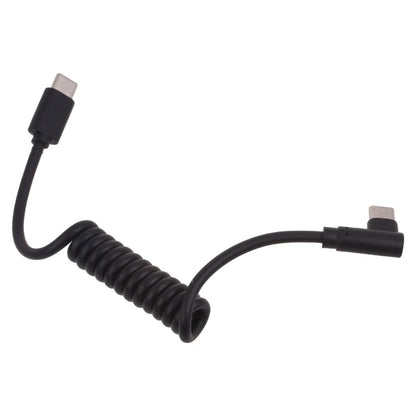 60W Fast Charging USB C to USB2.0, USB A to Micro USB, Type C to Type C Coiled Cable, 90 Degree Right Angle Design Cable for Smartphone Tablet Speaker Headphone