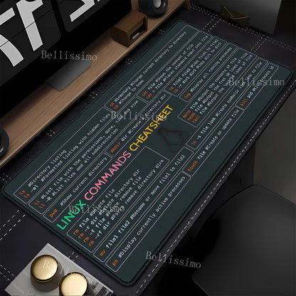 Linux Commands Line keyboard mouse pad Large mousepad Shortcuts for Red Hat Ubuntu OpenSUSE Arch Debian Unix Programmer Desk Mat