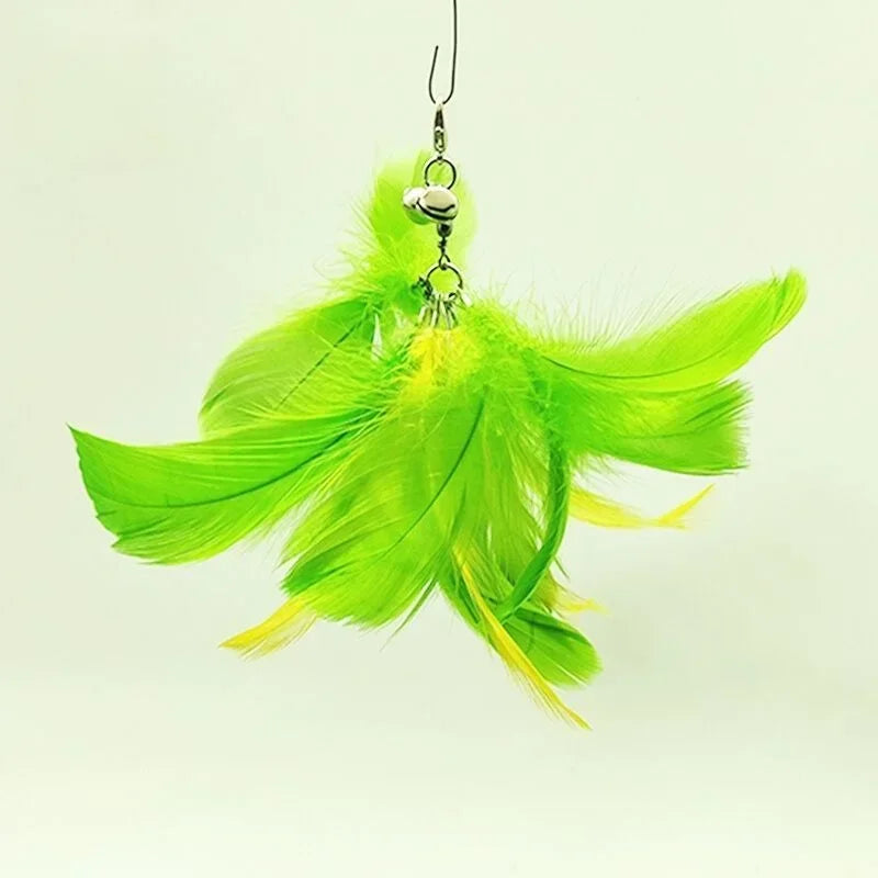 Interactive Cat Toy Hands-Free Cat Stick Playing Kitten Playing Teaser Wand Toy Suction Cup Bird/Feather Cat Wand Pet Supplies