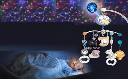 Baby Crib Mobile with Lights Music Projection for Infants 0-6 Months Remote Control Crib Toys for Newborn Baby Mobile for Crib