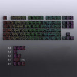 Contour Lines Translucent Keycaps Side Engraving Cherry Profile Black White Key Cap 60 70 80 90 100 Layout Mechanical Keyboard
