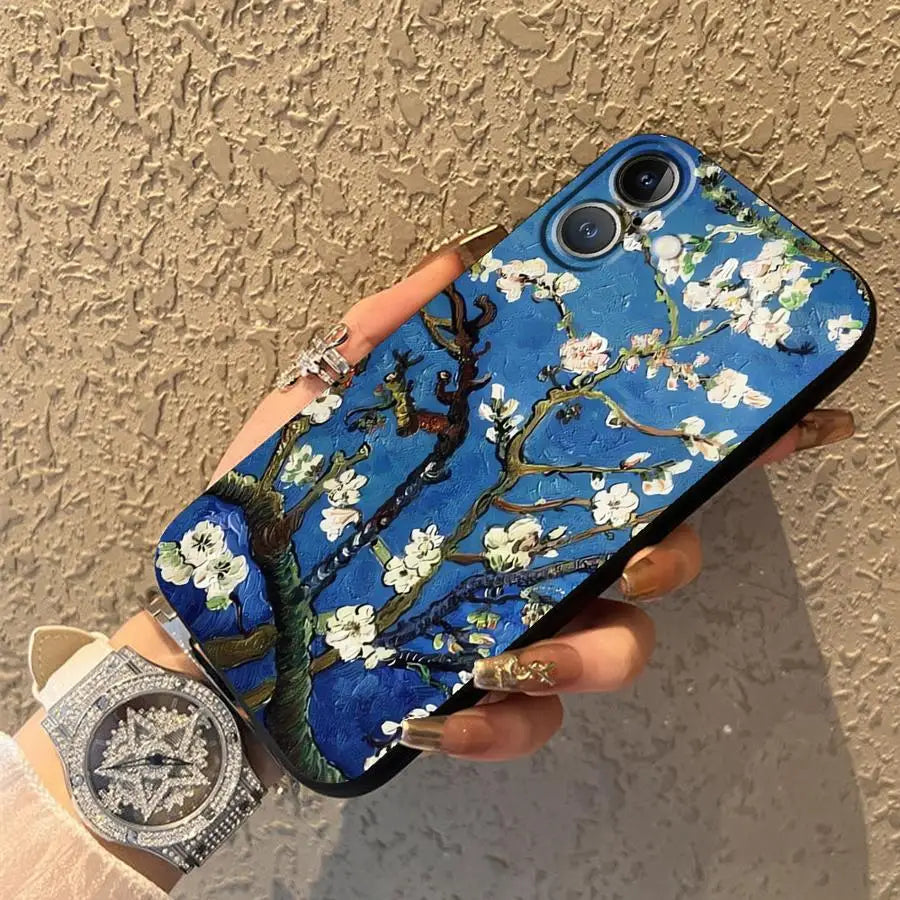 Soft Back Phone Cover Case for iPhone 7 8 12 11 15 Plus X XS XR SE 13 Mini 17 16 Pro Max 14 17Air Van Gogh