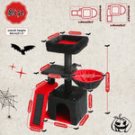 Cat tree, Cat Tower for Indoor Cats, 2 Styles Cat Activity Tree with Cat Scratching Posts, Big Hammock and Removable Top Perch Grey