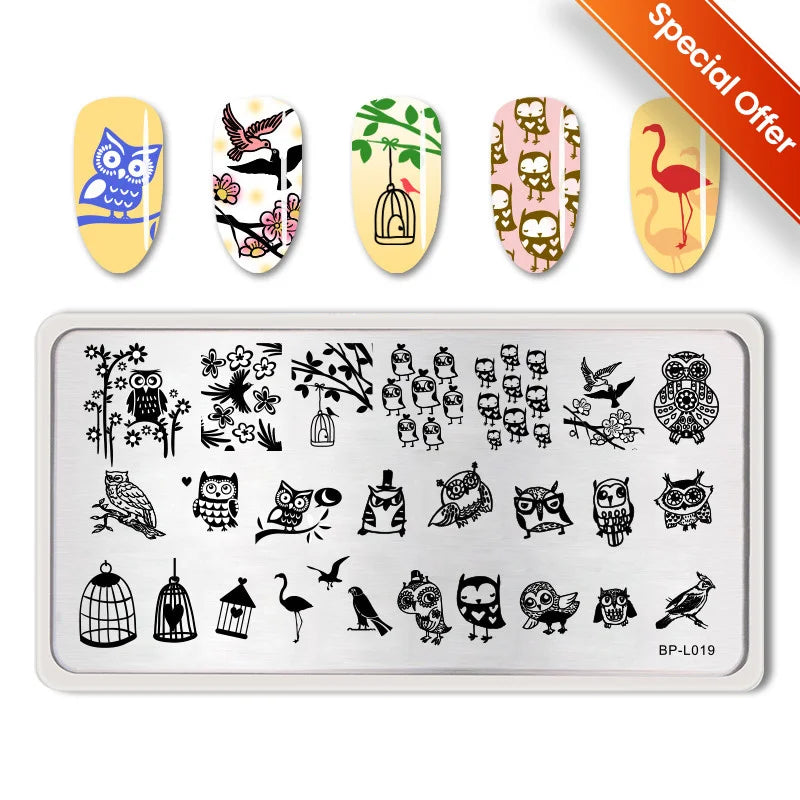 BORN PRETTY Stamping Plate Snowflake Winter Christmas Flower Snakes Design For Nail Polish Printing Template Tools Supplies