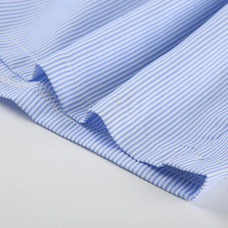 Striped Print Casual Shorts for Women, Elastic Waist Fashion Button Bottoms Streetwear, Chic Basic Y2K Loose Shorts