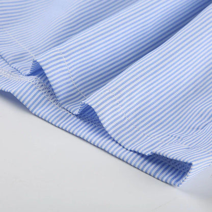 Striped Print Casual Shorts for Women, Elastic Waist Fashion Button Bottoms Streetwear, Chic Basic Y2K Loose Shorts