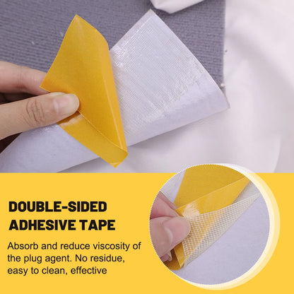 Cinta de doble cara con base de tela, transparente, de alta resistencia, autoadhesiva, con malla de fijación, impermeable, alta viscosidad, pegatinas para alfombras