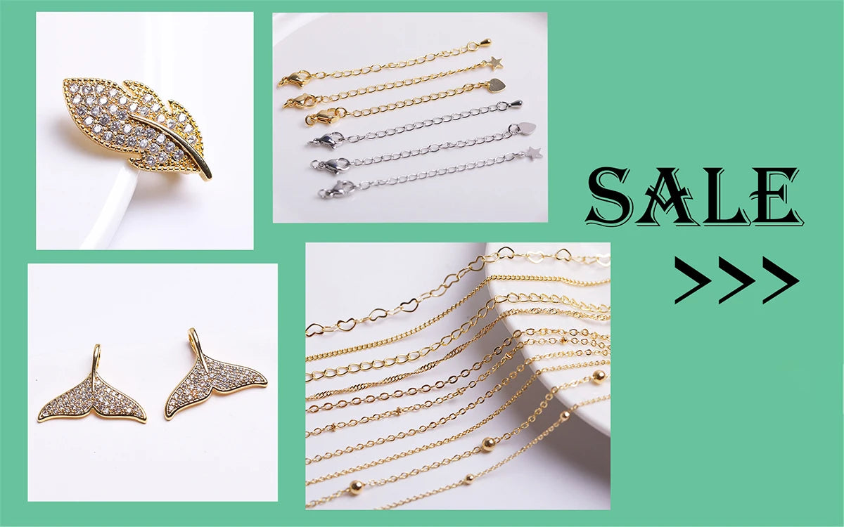 1/3/5Pcs/lot, 18K Gold Plated Round Extension Chain For Jewelry Making, Brass Extended Tail Chain, DIY Necklace Accessories