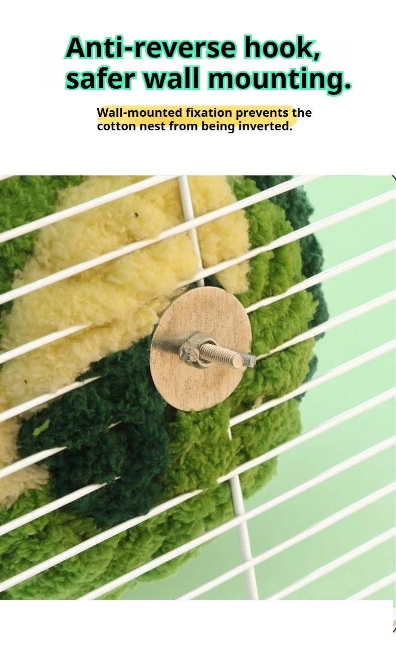 Bird Nest Warmth Parrot Nest Winter Bird Nest Thick Cotton Fleece Flannel Bird Cage Hanging Breeding Nest Small Pet Keep Warm