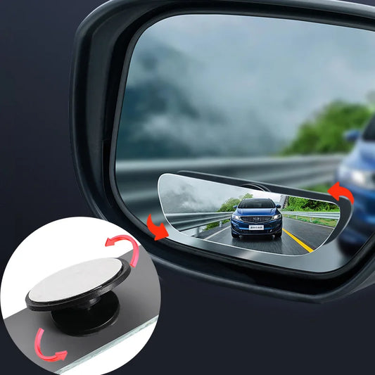 360 Degree Adjustable Angle HD Glass Blind Spot Mirror, Car Rearview Mirror, Frameless Wide-angle Rearview Auxiliary Mirror