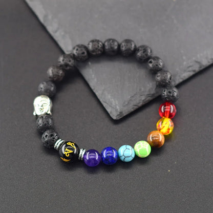 Buddha Feng Shui Bead Lucky Bracelet 7 Chakra Reiki Healing Stone Bracelet for Women Men Yoga Meditation Natural Stone Jewelry