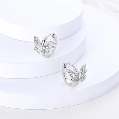 925 Sterling Silver Colored Zirconium Stars Hoop Earrings For Women Jewelry, Anniversary WeddingMaking Jewelry Gift