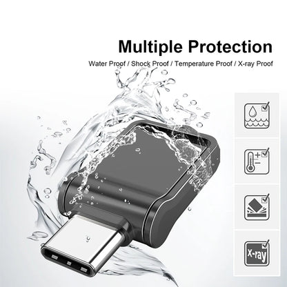 2TB USB 3.2 Flash Drive High Speed Metal U Disk Type-c Interface Dual-use Flash Memory Stick For Phone Windows Computer