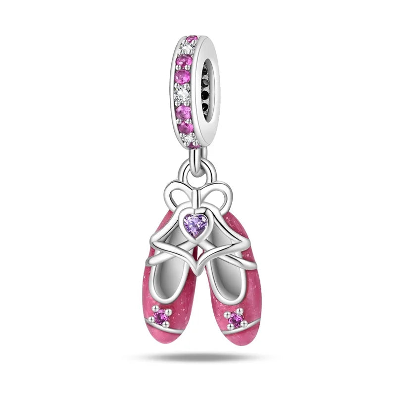 New 925 Silver Fashion Pink Princess Skirt Bag Lipstick Charms Beads Fit 3mm 925 Original Bracelet DIY Jewelry Birthday Gift