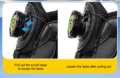 Men Rotating Button Safety Shoes, Steel Toe Work Sneakers, Indestructible Shoes, Puncture-Proof Work Boots, Air Cushion Safety Shoes