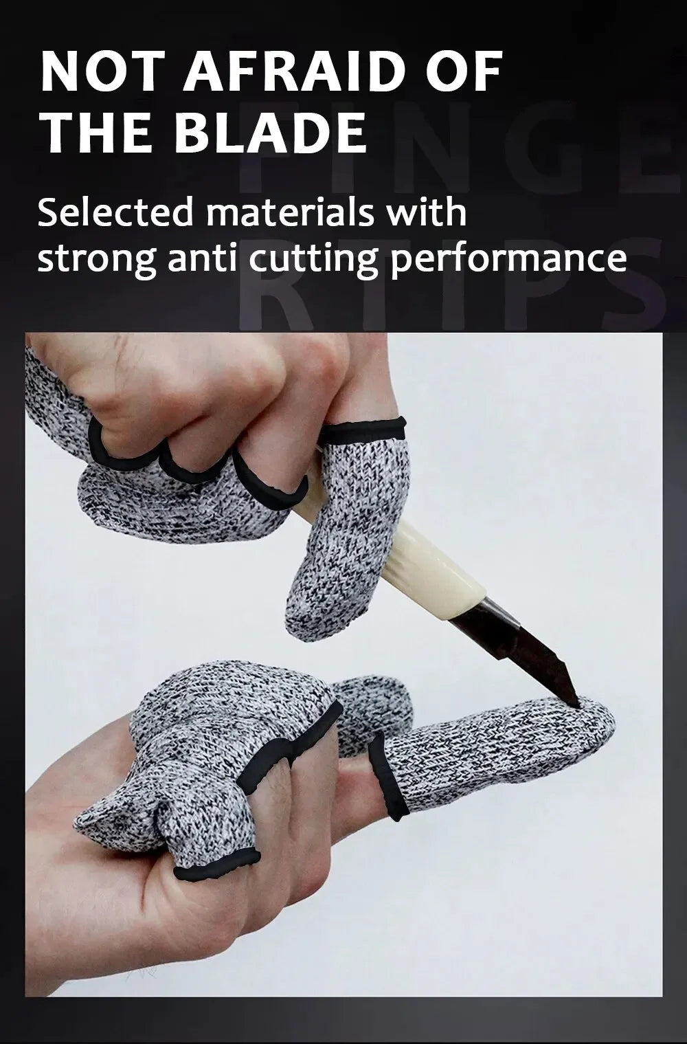 10Pcs, Anti-Cut Finger Cover, Finger Protector Sleeve, Level 5 High-Strength Safety Flexible Anti Cut Fingertip Gloves, Kitchen Tool