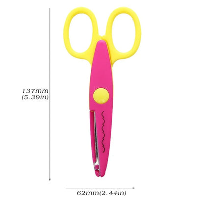 Mr.paper 6 Styles Minimalistic Lace Scissors Wavy Pattern Small Round Head Children Special Student Art Tool Stationery Scissor